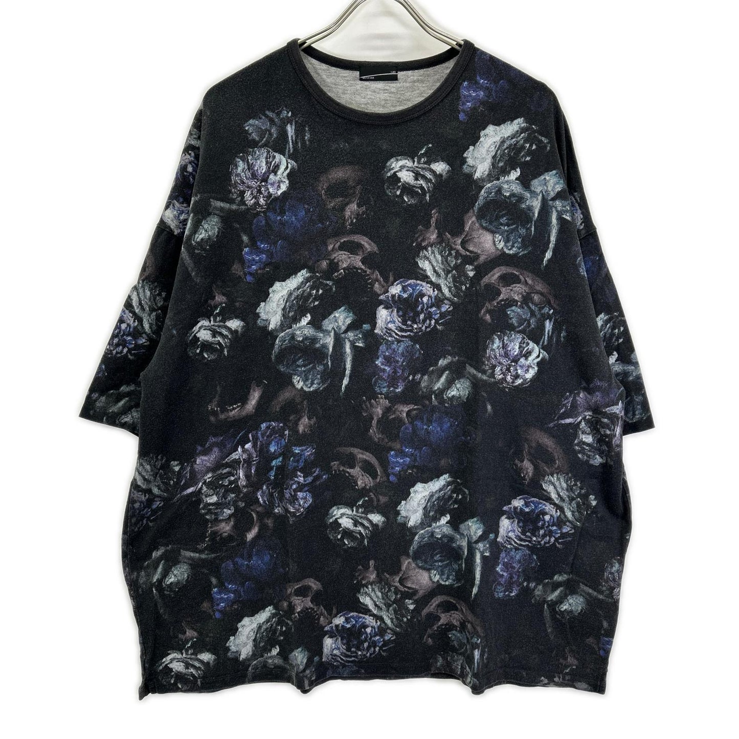 LAD MUSICIAN 21AW Skull Floral Print T-Shirt Black Size M