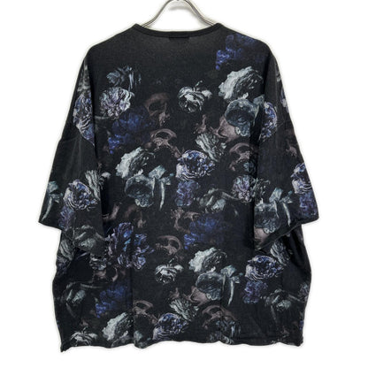 LAD MUSICIAN 21AW Skull Floral Print T-Shirt Black Size M