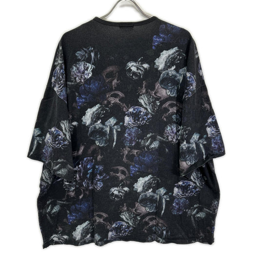 LAD MUSICIAN 21AW Skull Floral Print T-Shirt Black Size M