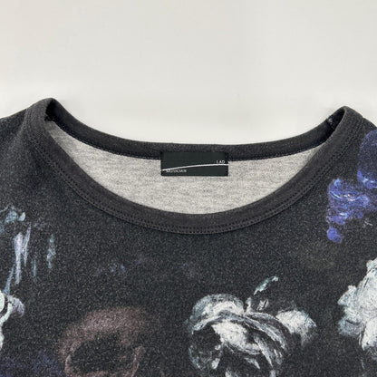 LAD MUSICIAN 21AW Skull Floral Print T-Shirt Black Size M