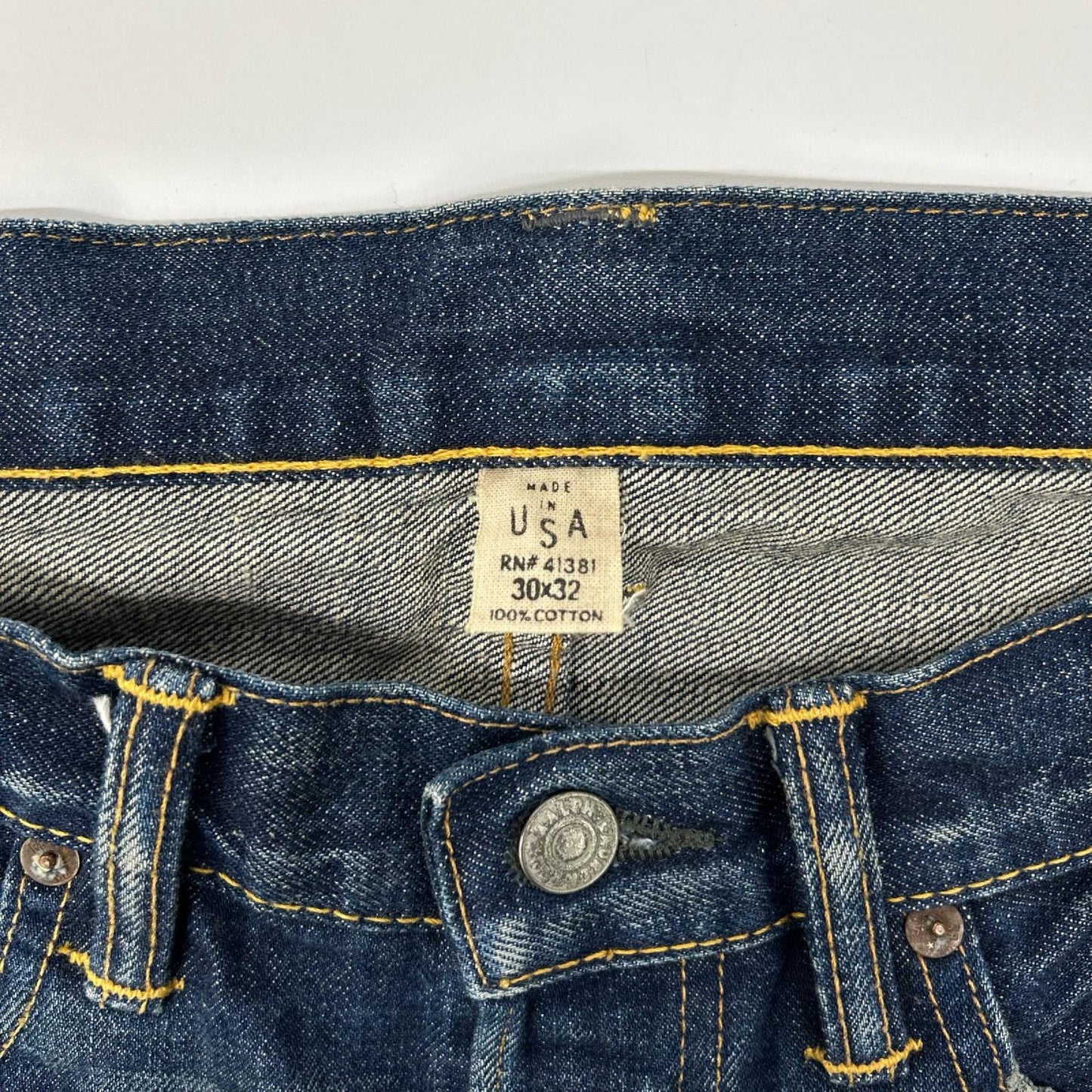 RRL 21040 Straight Leg Indigo Denim Jeans Size 30×30