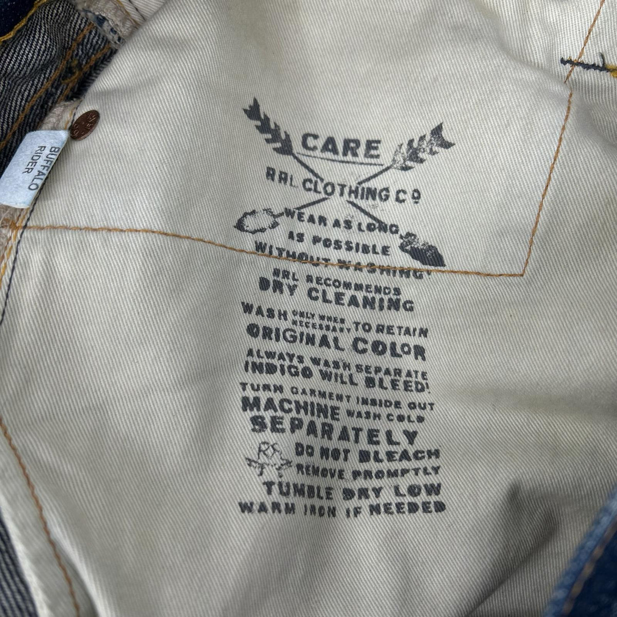 RRL 21040 Straight Leg Indigo Denim Jeans Size 30×30