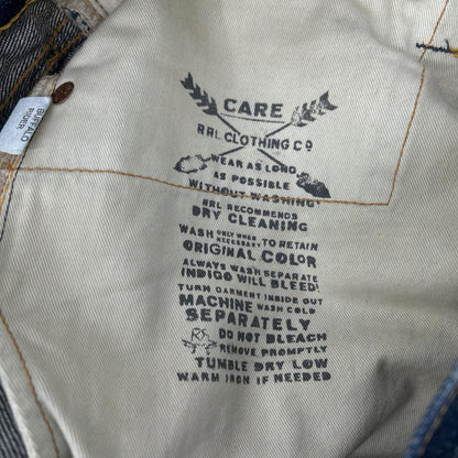 RRL 21040 Straight Leg Indigo Denim Jeans Size 30×30