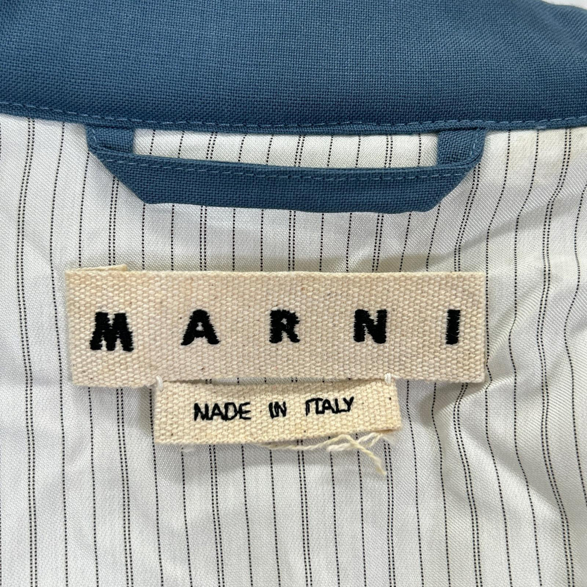 MARNI 20AW Wool Padded Shirt Blouson Blue Size 44