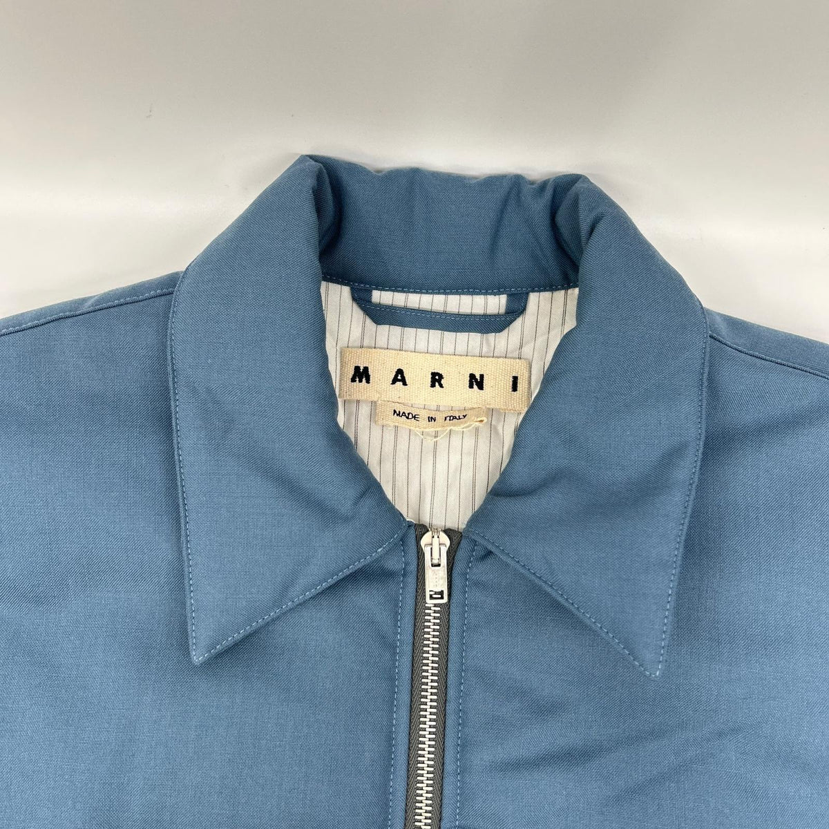 MARNI 20AW Wool Padded Shirt Blouson Blue Size 44