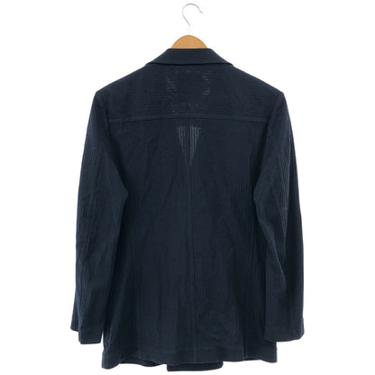 T-JACKET Navy Cotton Stretch Double-Breasted Jacket Size M