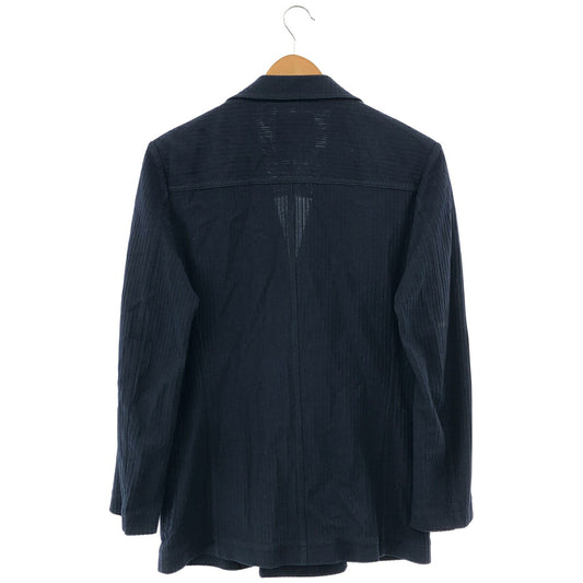 T-JACKET Navy Cotton Stretch Double-Breasted Jacket Size M