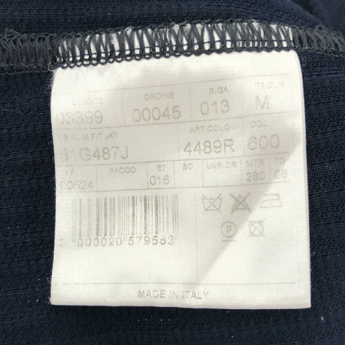 T-JACKET Navy Cotton Stretch Double-Breasted Jacket Size M
