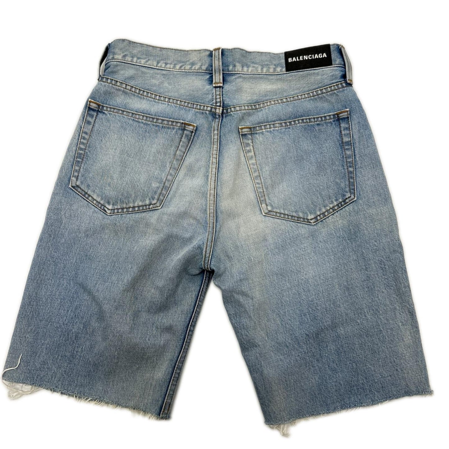 BALENCIAGA '18 534522 TYE14 Indigo Denim Shorts Size 29
