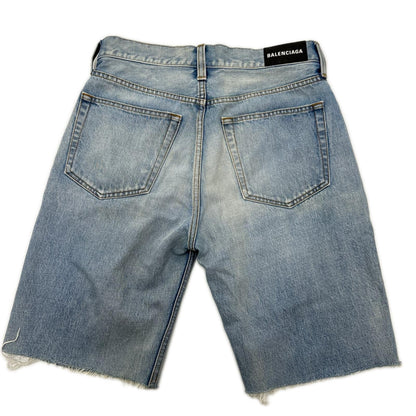 BALENCIAGA '18 534522 TYE14 Indigo Denim Shorts Size 29