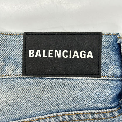BALENCIAGA '18 534522 TYE14 Indigo Denim Shorts Size 29