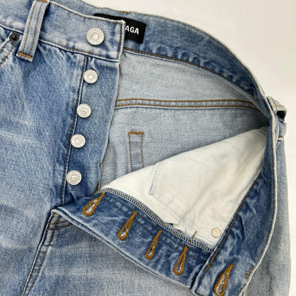 BALENCIAGA '18 534522 TYE14 Indigo Denim Shorts Size 29