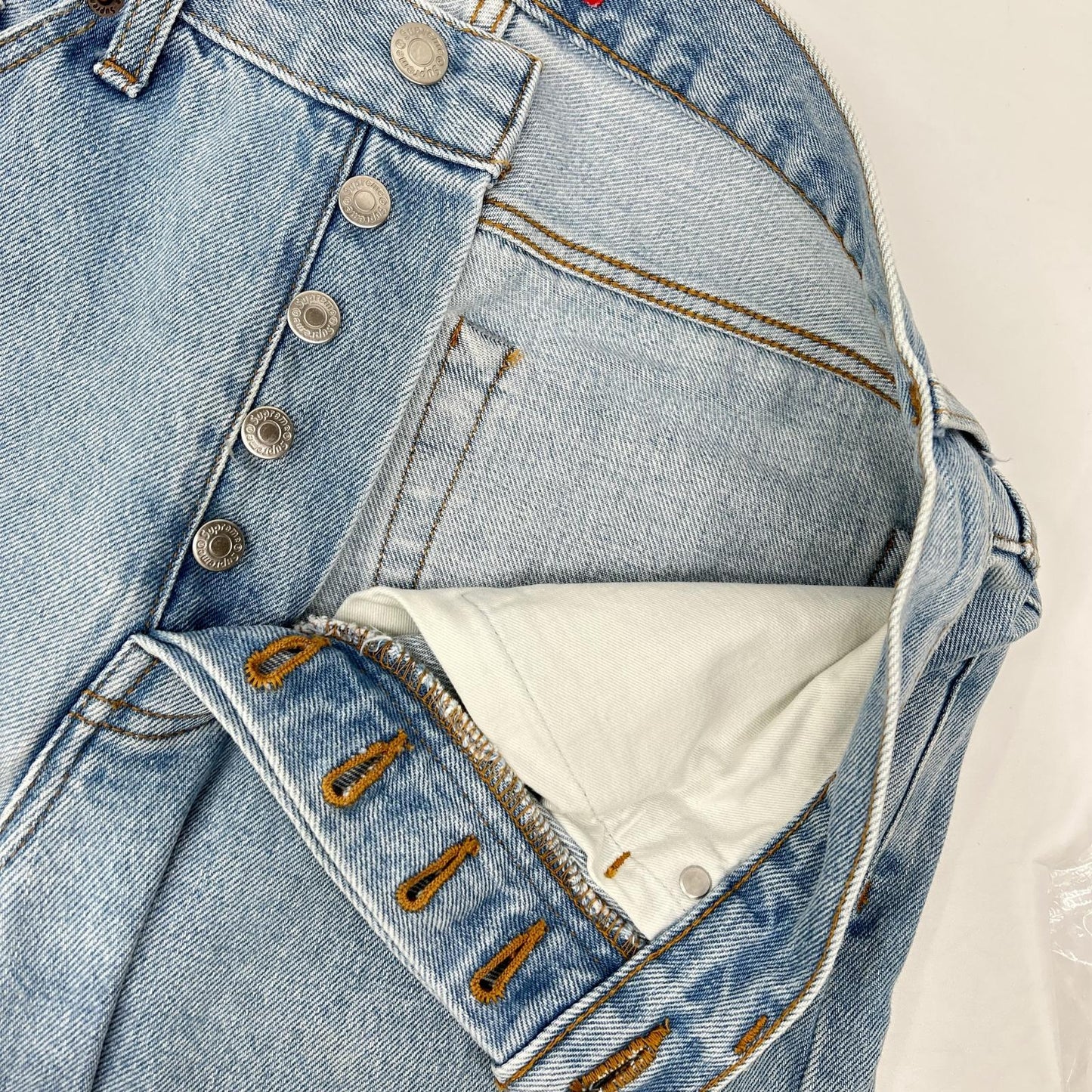 Supreme Light Blue Stone Washed Slim Jeans Size 30