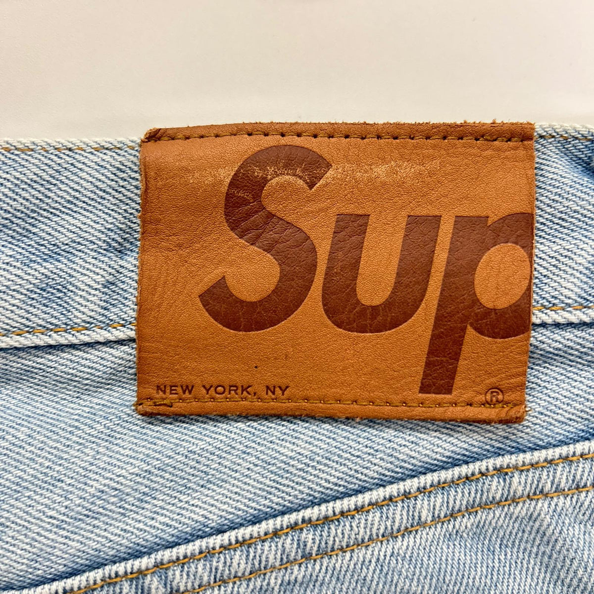 Supreme Light Blue Stone Washed Slim Jeans Size 30