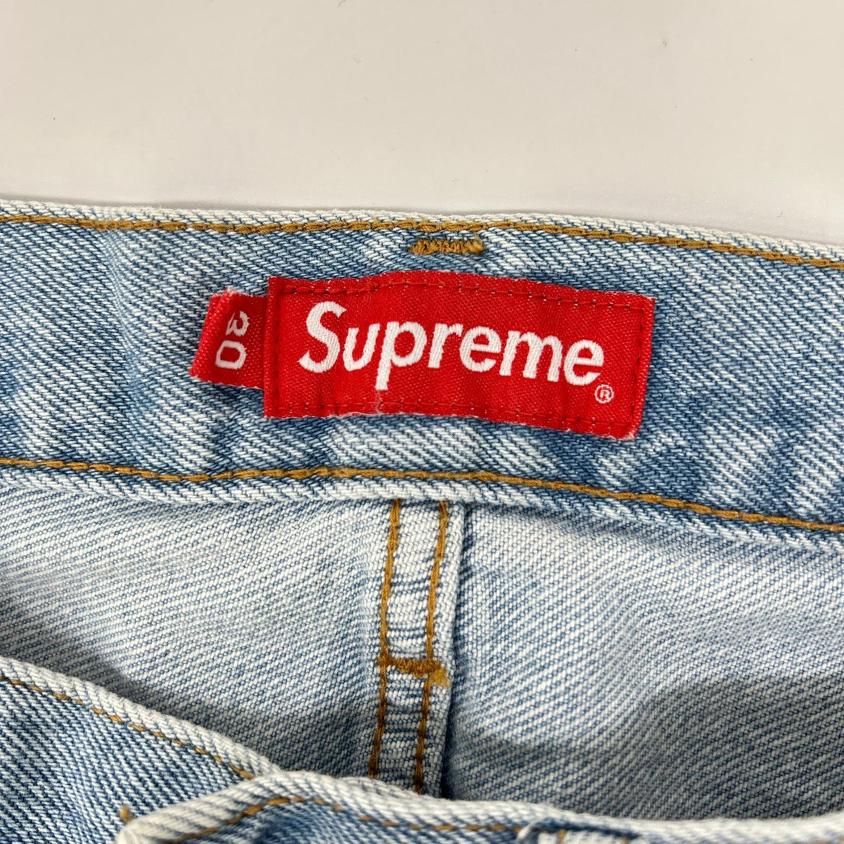 Supreme Light Blue Stone Washed Slim Jeans Size 30