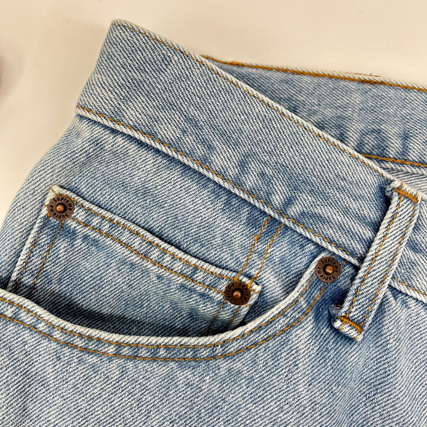 Supreme Light Blue Stone Washed Slim Jeans Size 30