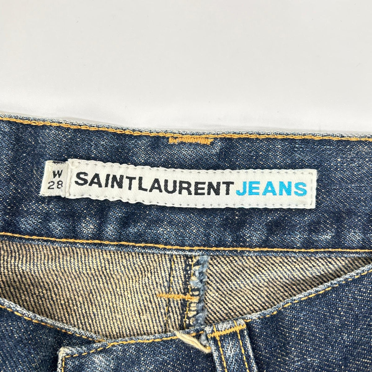 SAINT LAURENT JEANS YP00-092 Button Fly Indigo Jeans Size 28