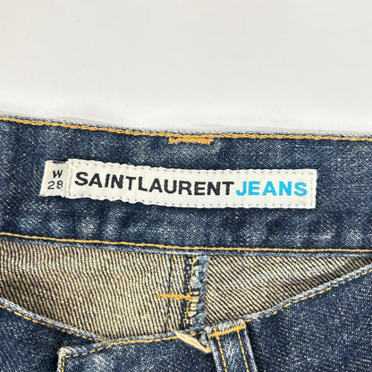 SAINT LAURENT JEANS YP00-092 Button Fly Indigo Jeans Size 28