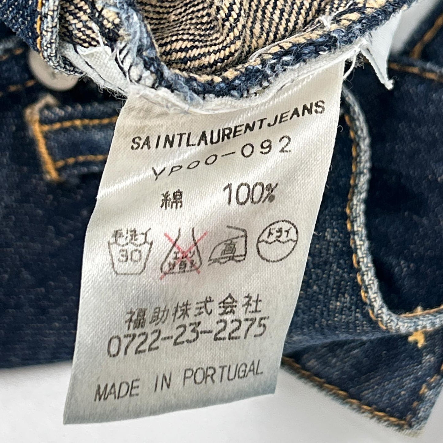 SAINT LAURENT JEANS YP00-092 Button Fly Indigo Jeans Size 28