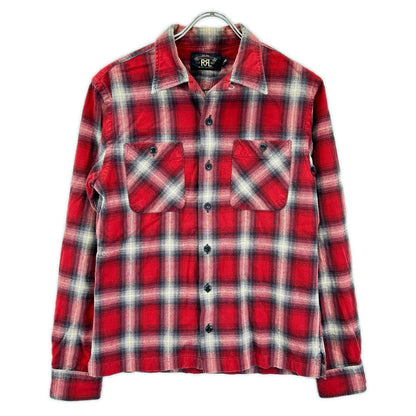 RRL Red Cotton Double Pocket Check Shirt Size 165/88A