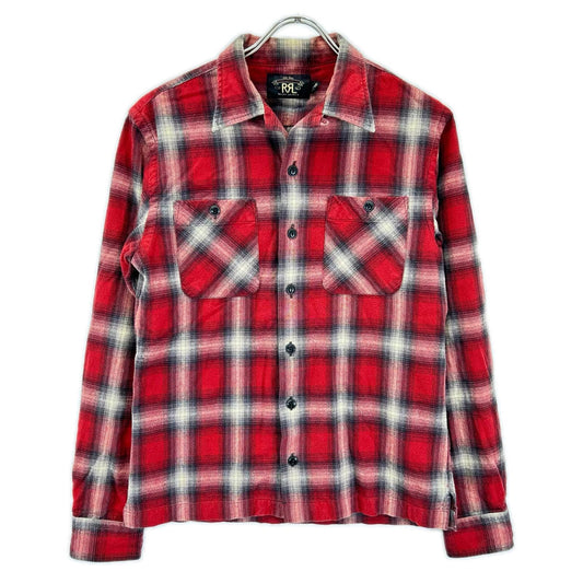 RRL Red Cotton Double Pocket Check Shirt Size 165/88A