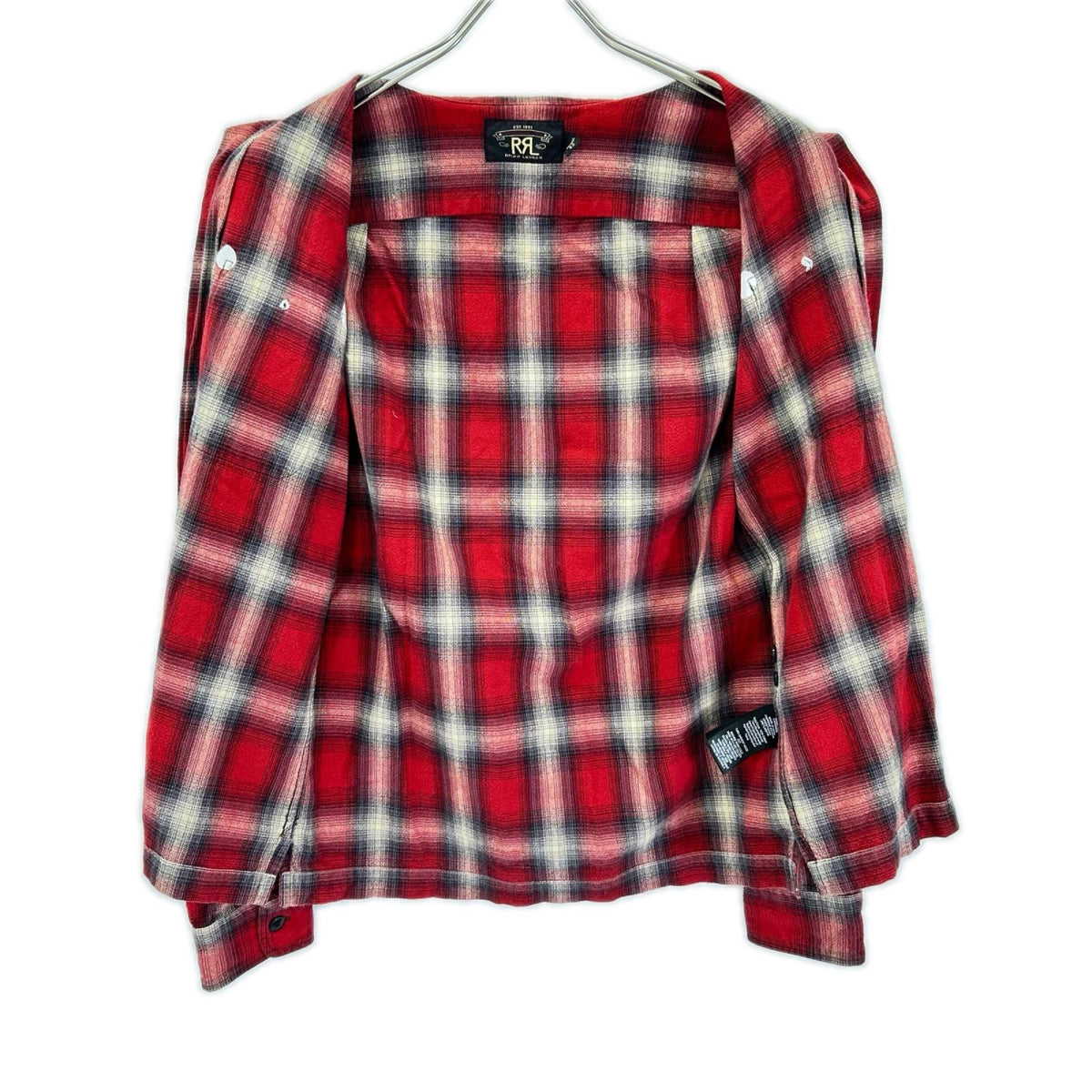 RRL Red Cotton Double Pocket Check Shirt Size 165/88A
