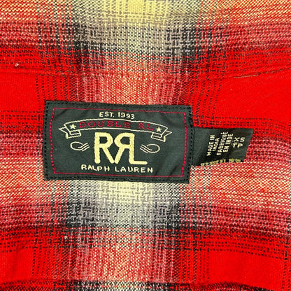 RRL Red Cotton Double Pocket Check Shirt Size 165/88A