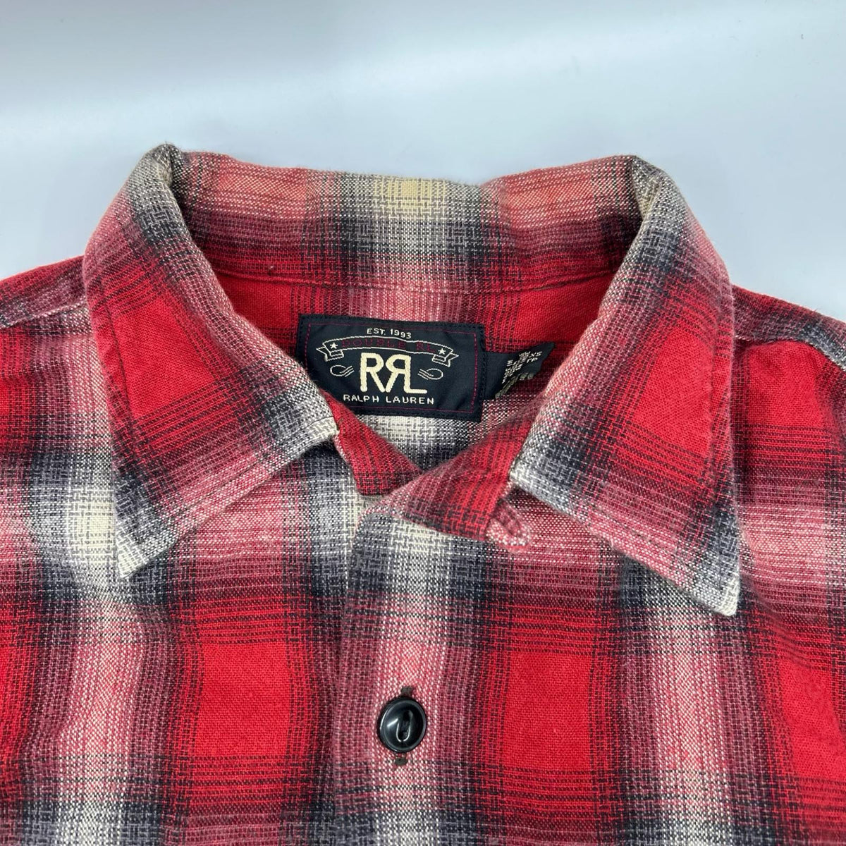RRL Red Cotton Double Pocket Check Shirt Size 165/88A