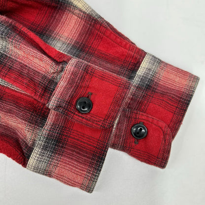 RRL Red Cotton Double Pocket Check Shirt Size 165/88A