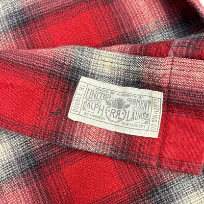 RRL Red Cotton Double Pocket Check Shirt Size 165/88A