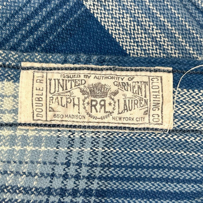 RRL Blue Cotton Double Pocket Check Shirt Size XS