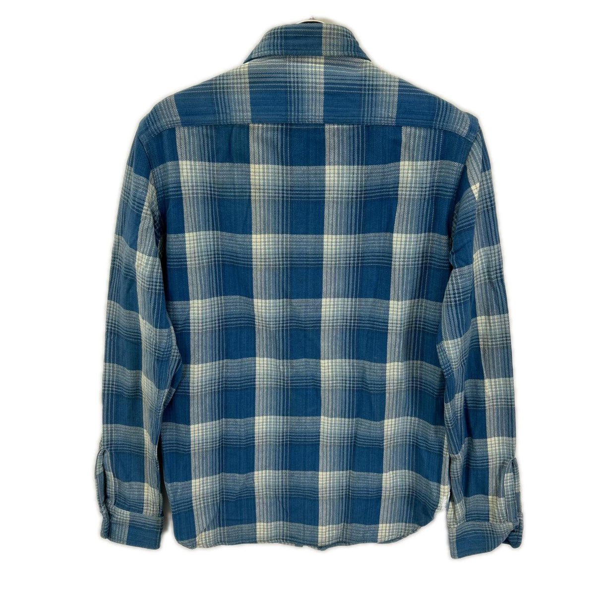 RRL Blue Cotton Double Pocket Check Shirt Size XS