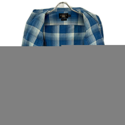 RRL Blue Cotton Double Pocket Check Shirt Size XS
