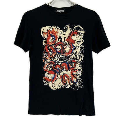 RAF SIMONS 08AW Black FireBoiledTee Size 46