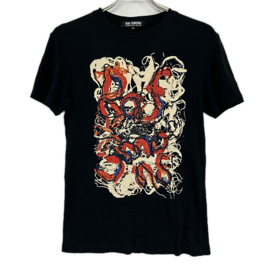 RAF SIMONS 08AW Black FireBoiledTee Size 46