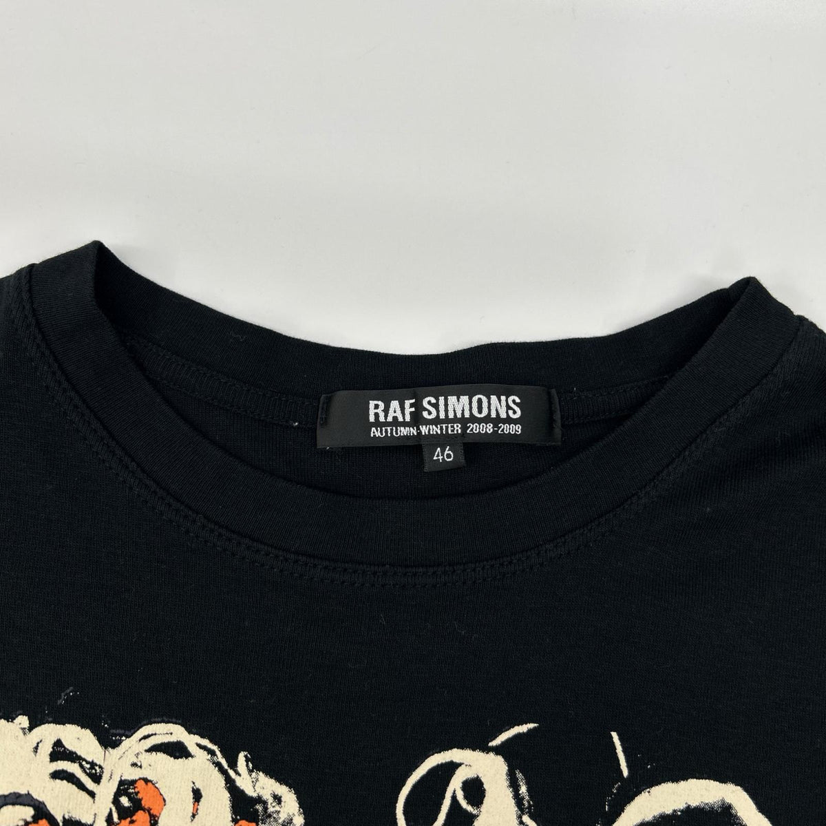 RAF SIMONS 08AW Black FireBoiledTee Size 46