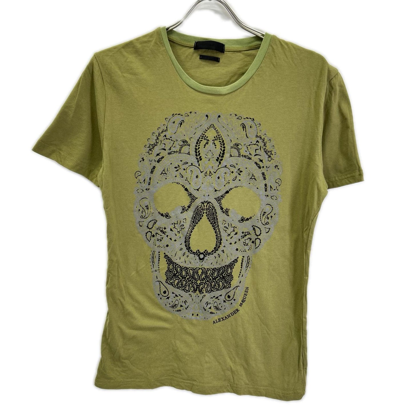 ALEXANDER McQUEEN Green Paisley Skull T-Shirt Size M
