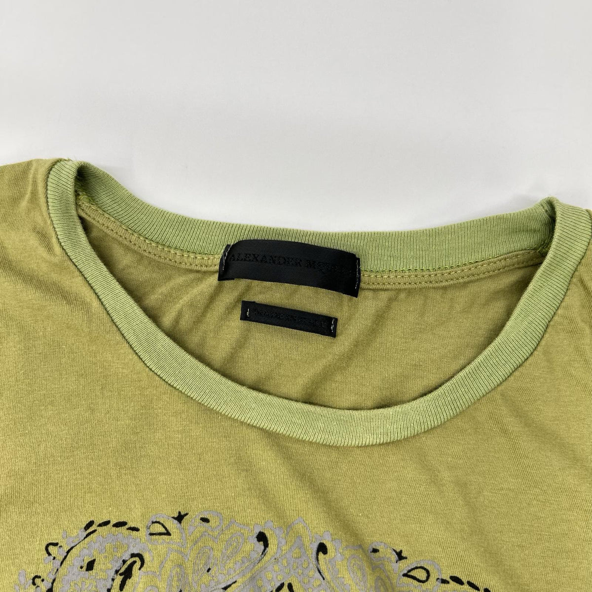 ALEXANDER McQUEEN Green Paisley Skull T-Shirt Size M