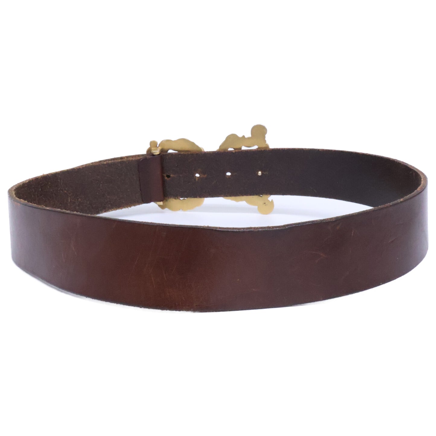 DOLCE&GABBANA DG Buckle Leather Belt Brown Size 80CM-32INCH