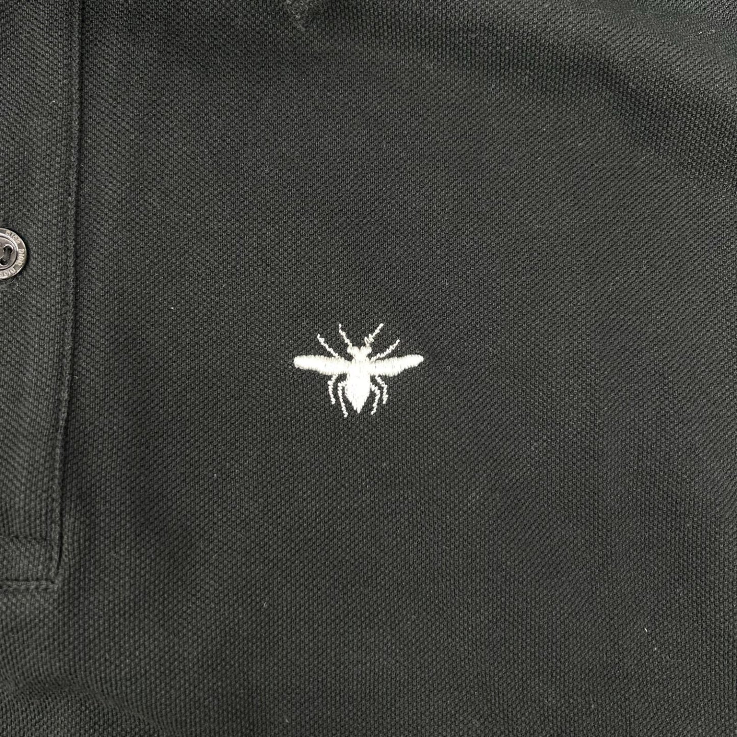 DIOR Bee Pique Polo Shirt Black Size 46