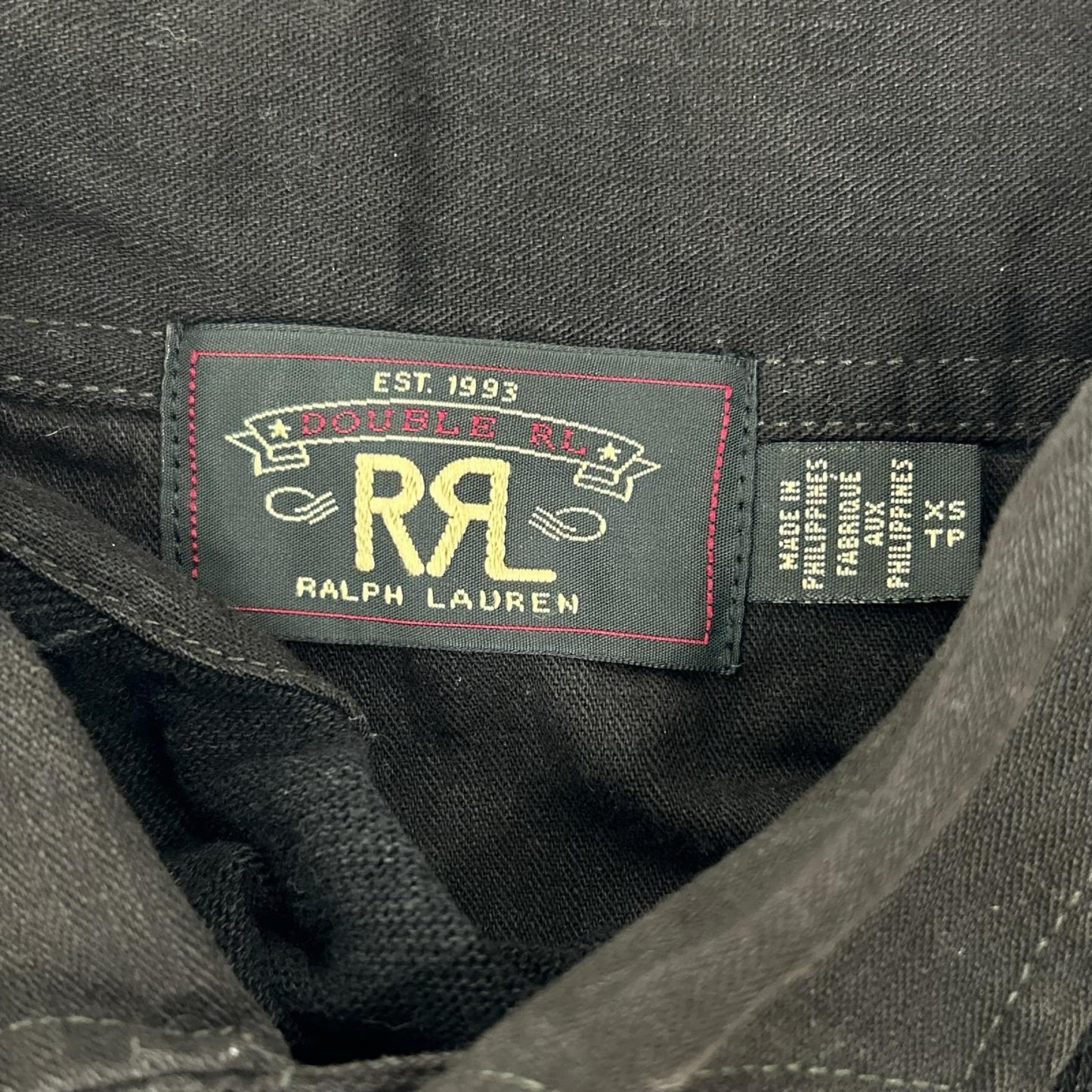 RRL Charcoal Elbow Patch Henley Top Size XS