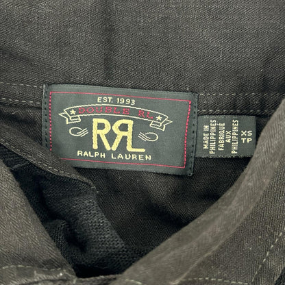 RRL Charcoal Elbow Patch Henley Top Size XS