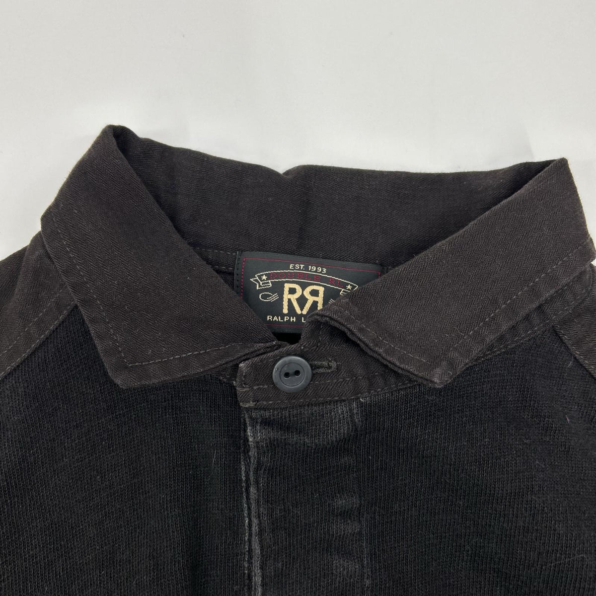 RRL Charcoal Elbow Patch Henley Top Size XS