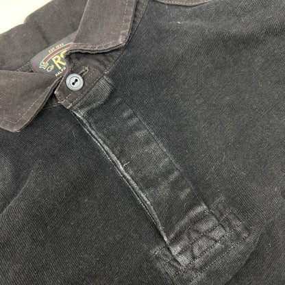 RRL Charcoal Elbow Patch Henley Top Size XS
