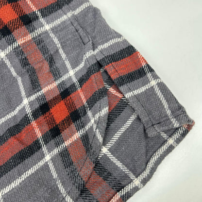 ACNE STUDIOS Grey Red Check Flannel Shirt Size XXS