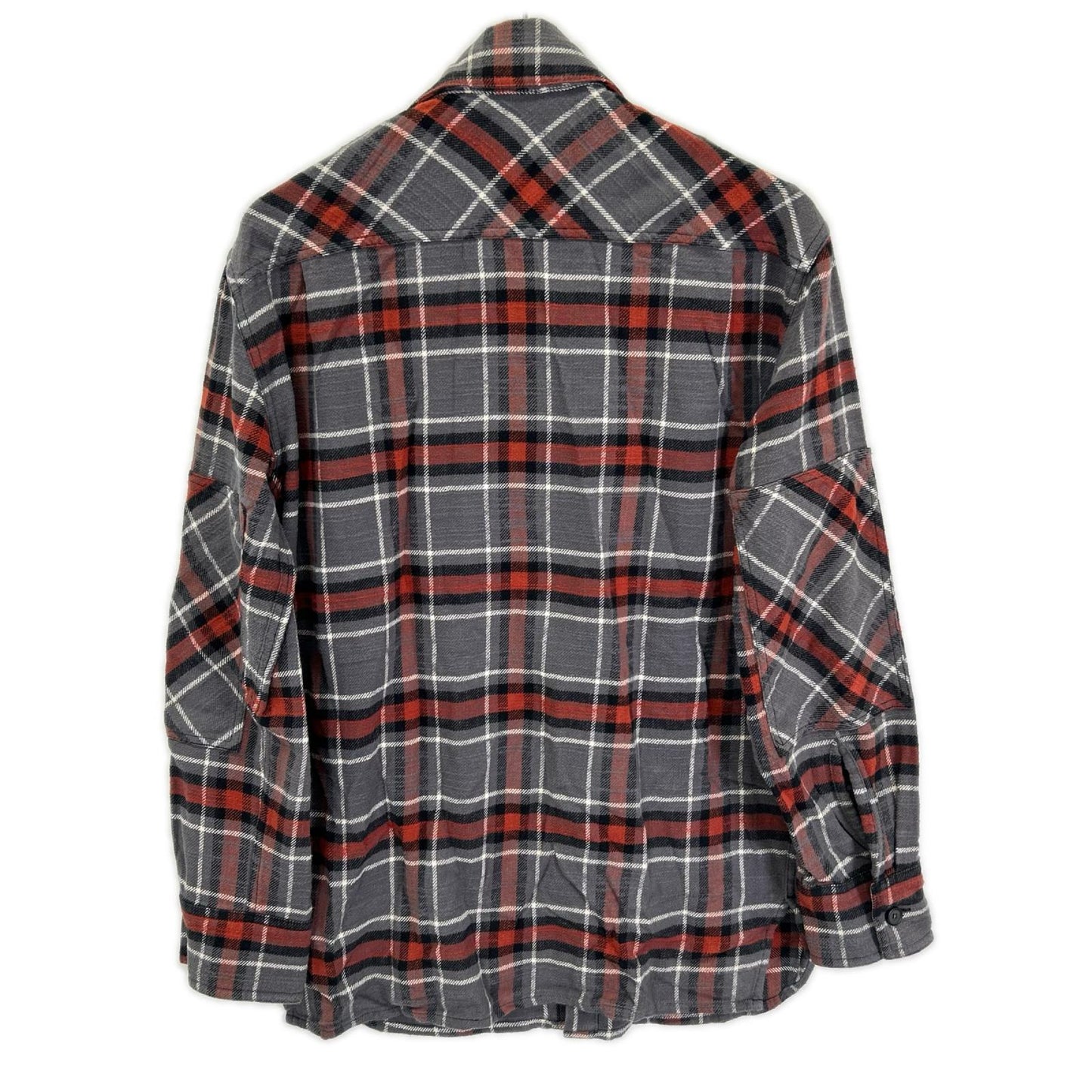 ACNE STUDIOS Grey Red Check Flannel Shirt Size XXS