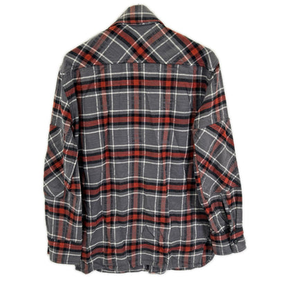 ACNE STUDIOS Grey Red Check Flannel Shirt Size XXS