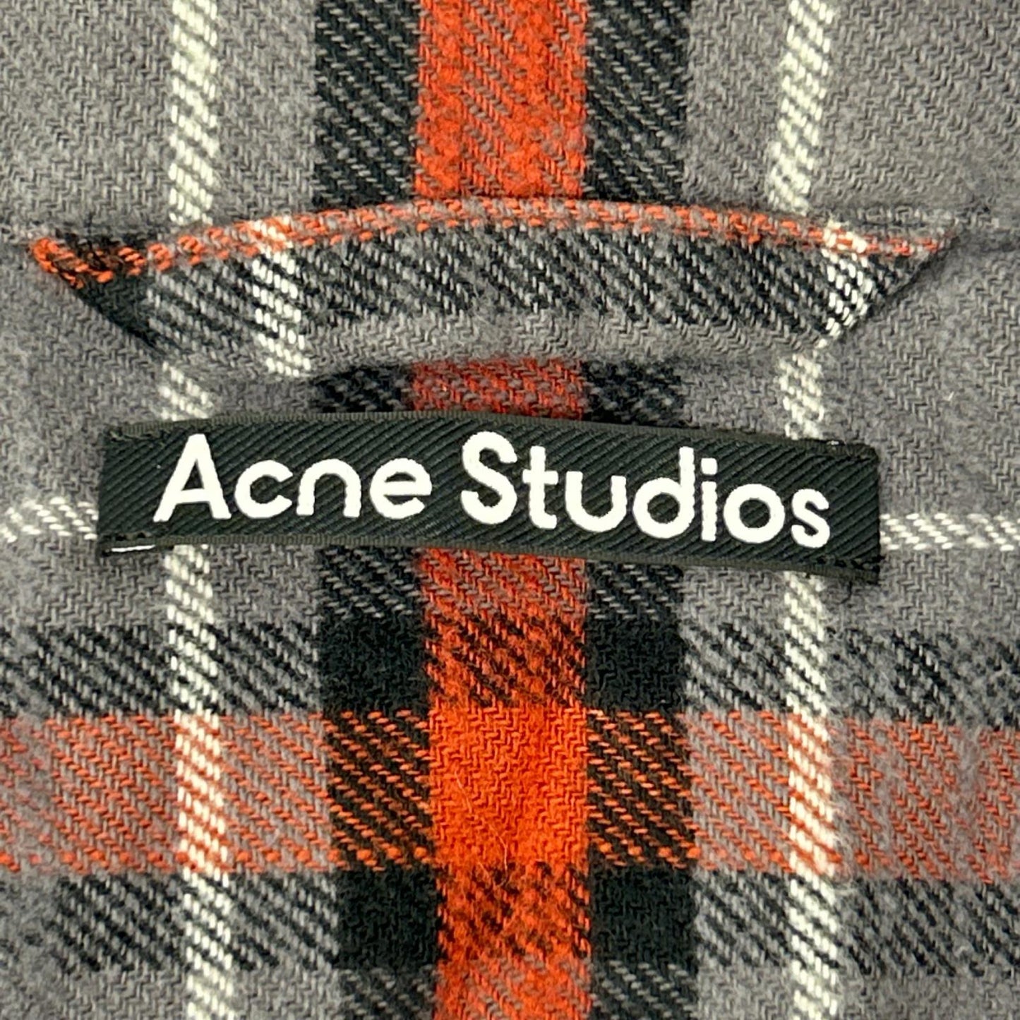ACNE STUDIOS Grey Red Check Flannel Shirt Size XXS