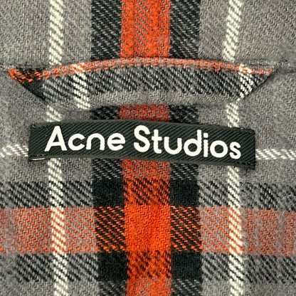 ACNE STUDIOS Grey Red Check Flannel Shirt Size XXS