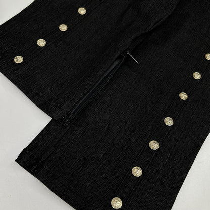 GIANNIVERSACE Black Gold Medusa Button Jeans Size 26